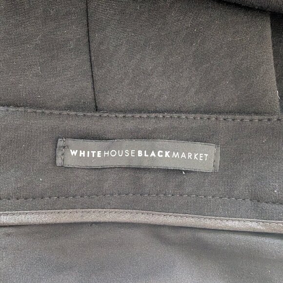 White House Black Market Black Skinny Ankle Pant Zippered Leg Houndstooth Sz 14 - Picture 15 of 16
